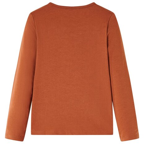 Kindershirt met lange mouwen 104 cognackleurig 2