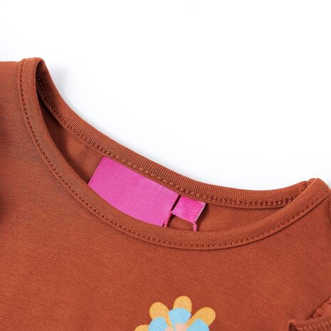 Kindershirt met lange mouwen 104 cognackleurig 3