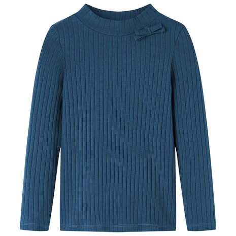 Kindershirt met lange mouwen geribd 92 marineblauw 1