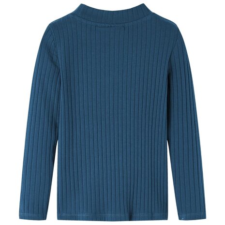 Kindershirt met lange mouwen geribd 92 marineblauw 2