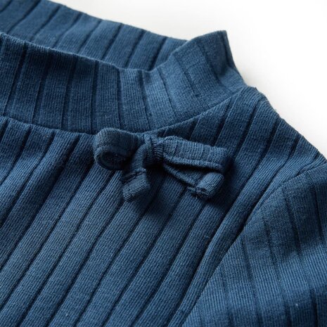 Kindershirt met lange mouwen geribd 92 marineblauw 4