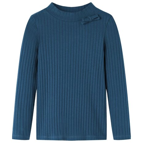 Kindershirt met lange mouwen geribd 104 marineblauw 1