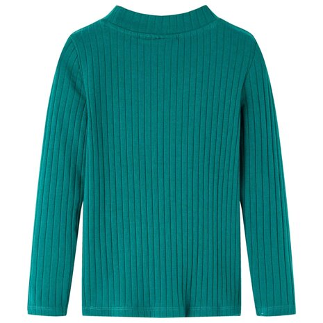 Kindershirt met lange mouwen geribd 92 donkergroen 2