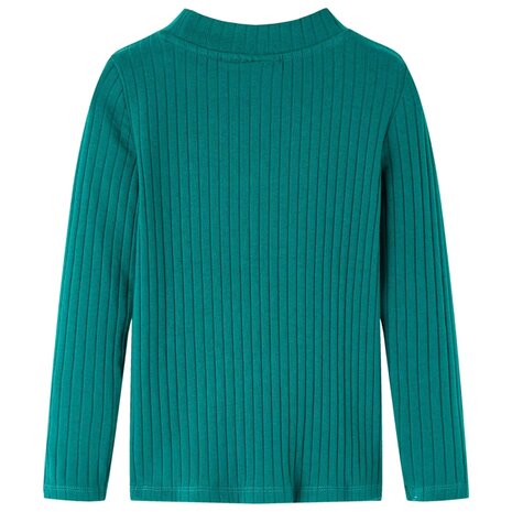 Kindershirt met lange mouwen geribd 128 donkergroen 2