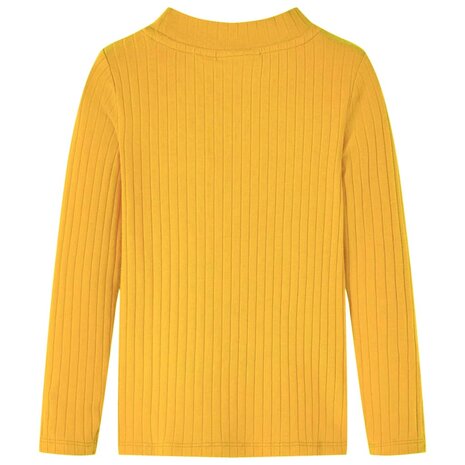 Kindershirt met lange mouwen geribd 116 donker okerkleurig 2