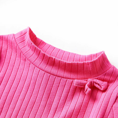 Kindershirt met lange mouwen geribd 92 felroze 3
