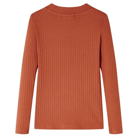 Kindershirt met lange mouwen 104 cognackleurig 2