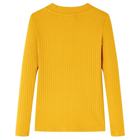 Kindershirt met lange mouwen 128 okerkleurig 2