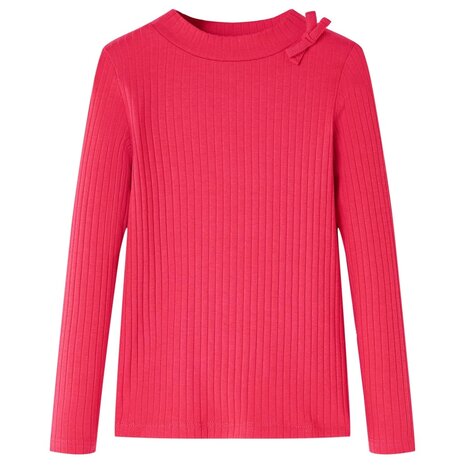 Kindershirt met lange mouwen 128 felroze 1