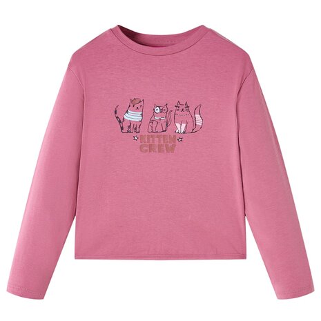 Kindershirt met lange mouwen 140 frambooskleurig 1