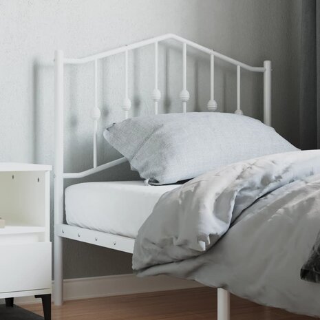 Hoofdbord 90 cm metaal wit 1