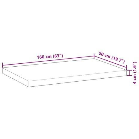 Bureaublad met olieafwerking 160x50x4 cm massief acaciahout 8