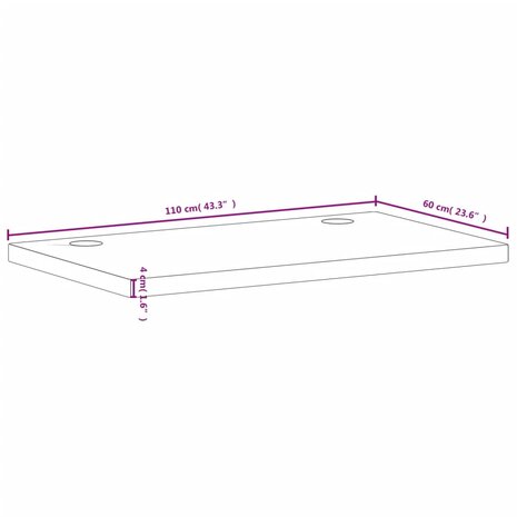 Bureaublad 110x60x4 cm massief beukenhout 7