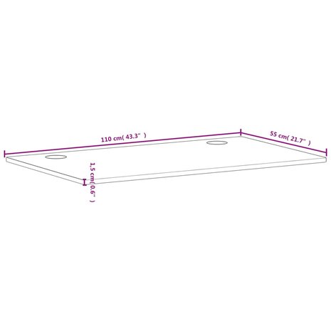 Bureaublad 110x55x1,5 cm massief beukenhout 7