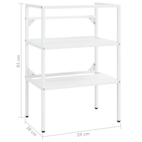 Wastafelframe 59x38x83 cm ijzer wit 7