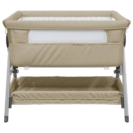 Babybox met matras linnen taupe 3