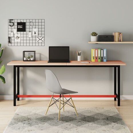 Bureaublad 200x55x2,5 cm massief beukenhout 1