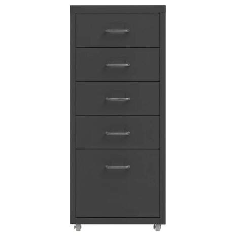 Ladeblok verrijdbaar 28x41x69 cm metaal antracietkleurig 2