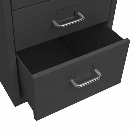 Ladeblok verrijdbaar 28x41x69 cm metaal antracietkleurig 6