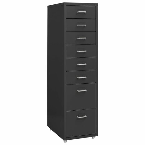 Ladeblok verrijdbaar 28x41x109 cm metaal antracietkleurig 1