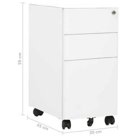 Ladeblok verrijdbaar 39x45x59 cm staal wit 12