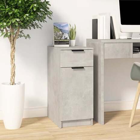 Bureaukast 33,5x50x75 cm bewerkt hout betongrijs 1