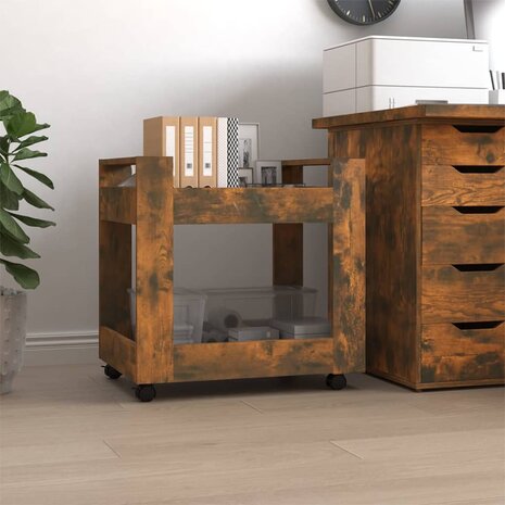 Bureaukastje 60x45x60 cm bewerkt hout gerookt eikenkleurig 1