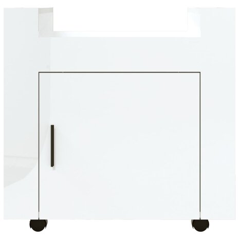 Bureaukastje 60x45x60 cm bewerkt hout hoogglans wit 6