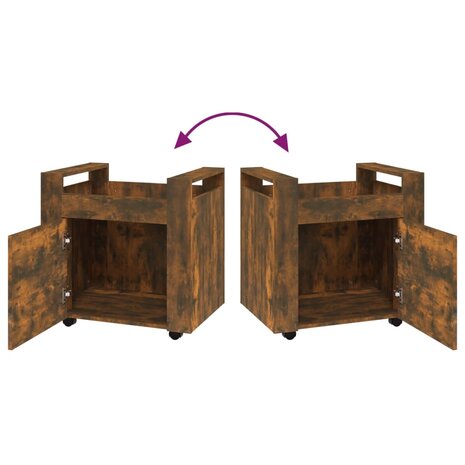 Bureaukastje 60x45x60 cm bewerkt hout gerookt eikenkleurig 9