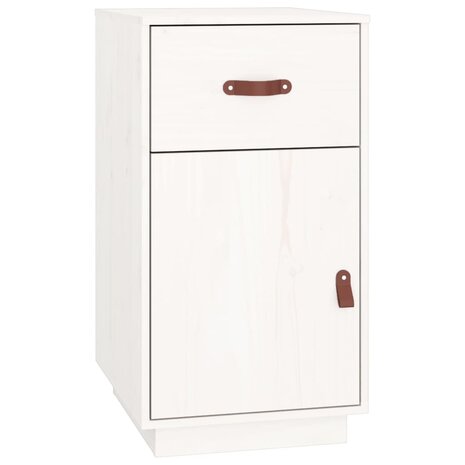 Bureaukastje 40x50x75 cm massief grenenhout wit 2