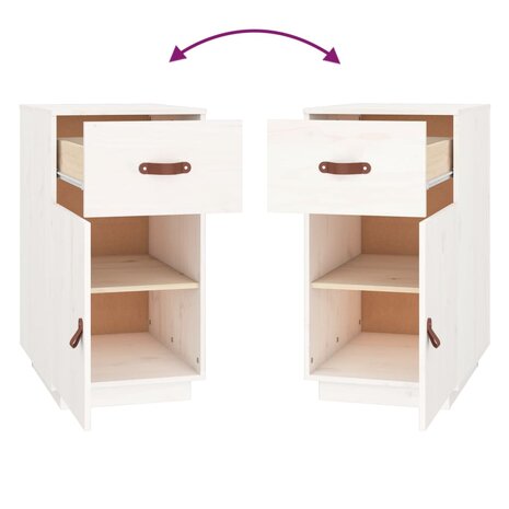 Bureaukastje 40x50x75 cm massief grenenhout wit 9