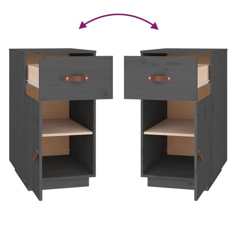 Bureaukastje 40x50x75 cm massief grenenhout grijs 9