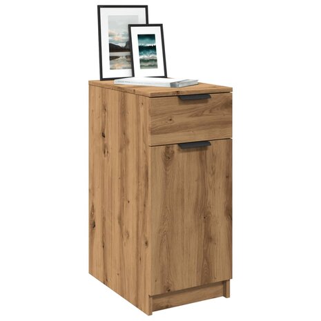 Bureaukast 33x50x75 cm bewerkt hout artisanaal eikenkleurig 1