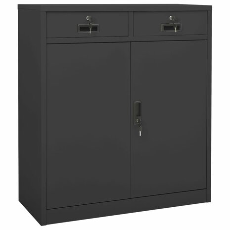 Kantoorkast 90x40x102 cm staal antracietkleurig 1