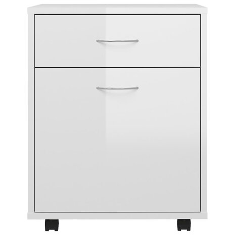 Rolkast 45x38x54 cm bewerkt hout hoogglans wit 4