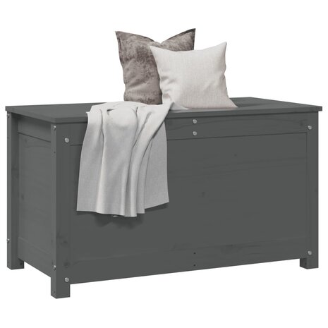 Opbergbox grijs 80x40x45,5 cm massief grenenhout 4