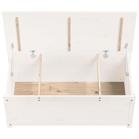 Opbergbox wit 110x50x45,5 cm massief grenenhout 8