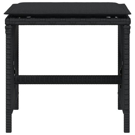 Tuinkrukken 4 st met kussens 41x41x36 cm poly rattan zwart 5