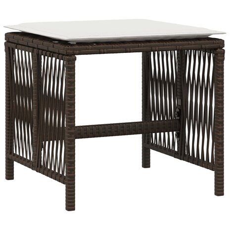 Tuinkrukken 4 st met kussens 41x41x36 cm poly rattan bruin 4