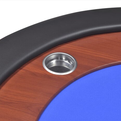 Pokertafel voor 10 personen met dealervak en fichebak blauw  8