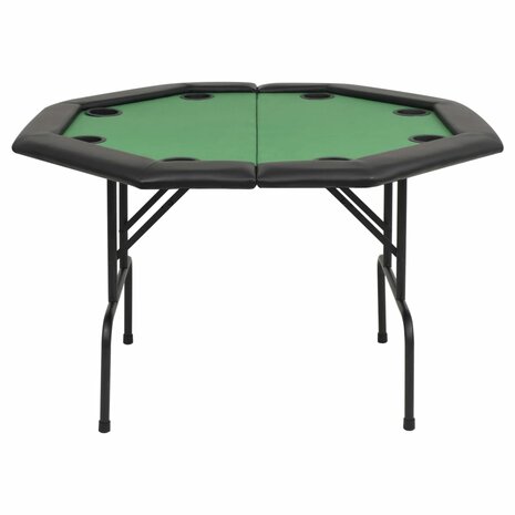 Pokertafel voor 8 spelers achthoekig 2-voudig inklapbaar groen 3