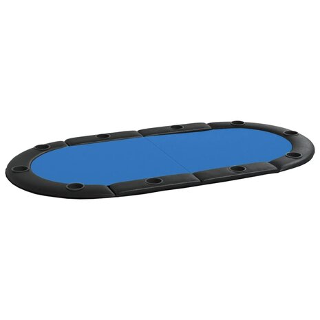 Pokertafelblad voor 10 spelers inklapbaar 208x106x3 cm blauw 2