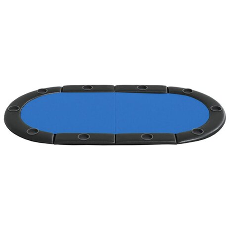 Pokertafelblad voor 10 spelers inklapbaar 208x106x3 cm blauw 3