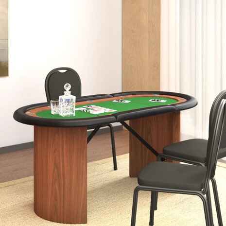 Pokertafel voor 10 spelers 160x80x75 cm groen 1