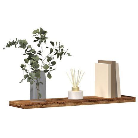 Wandschappen 4 st 40x10x1,5 cm bewerkt hout oud houtkleurig 1