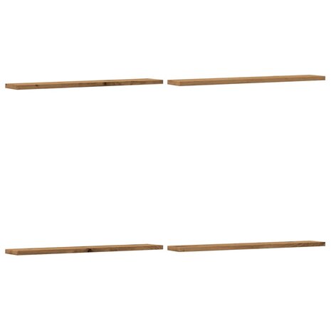 Wandschappen 4 st 60x10x1,5 cm bewerkt hout artisanaal eiken 2