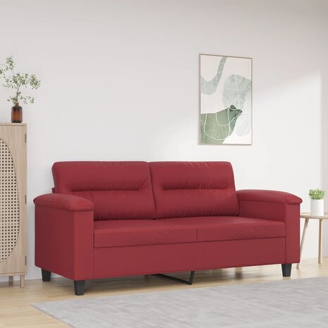Tweezitsbank 140 cm kunstleer wijnrood 1