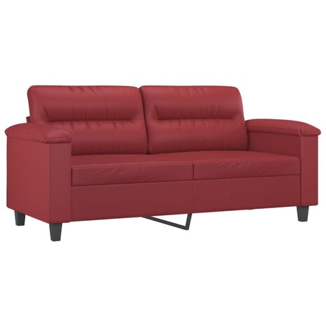 Tweezitsbank 140 cm kunstleer wijnrood 2