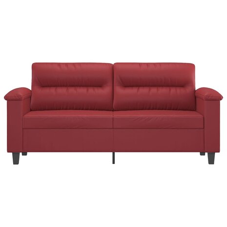 Tweezitsbank 140 cm kunstleer wijnrood 3