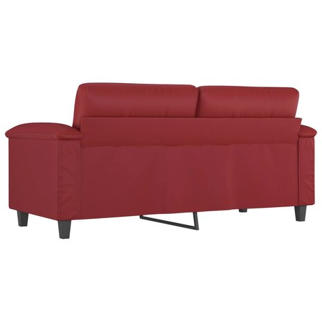 Tweezitsbank 140 cm kunstleer wijnrood 5